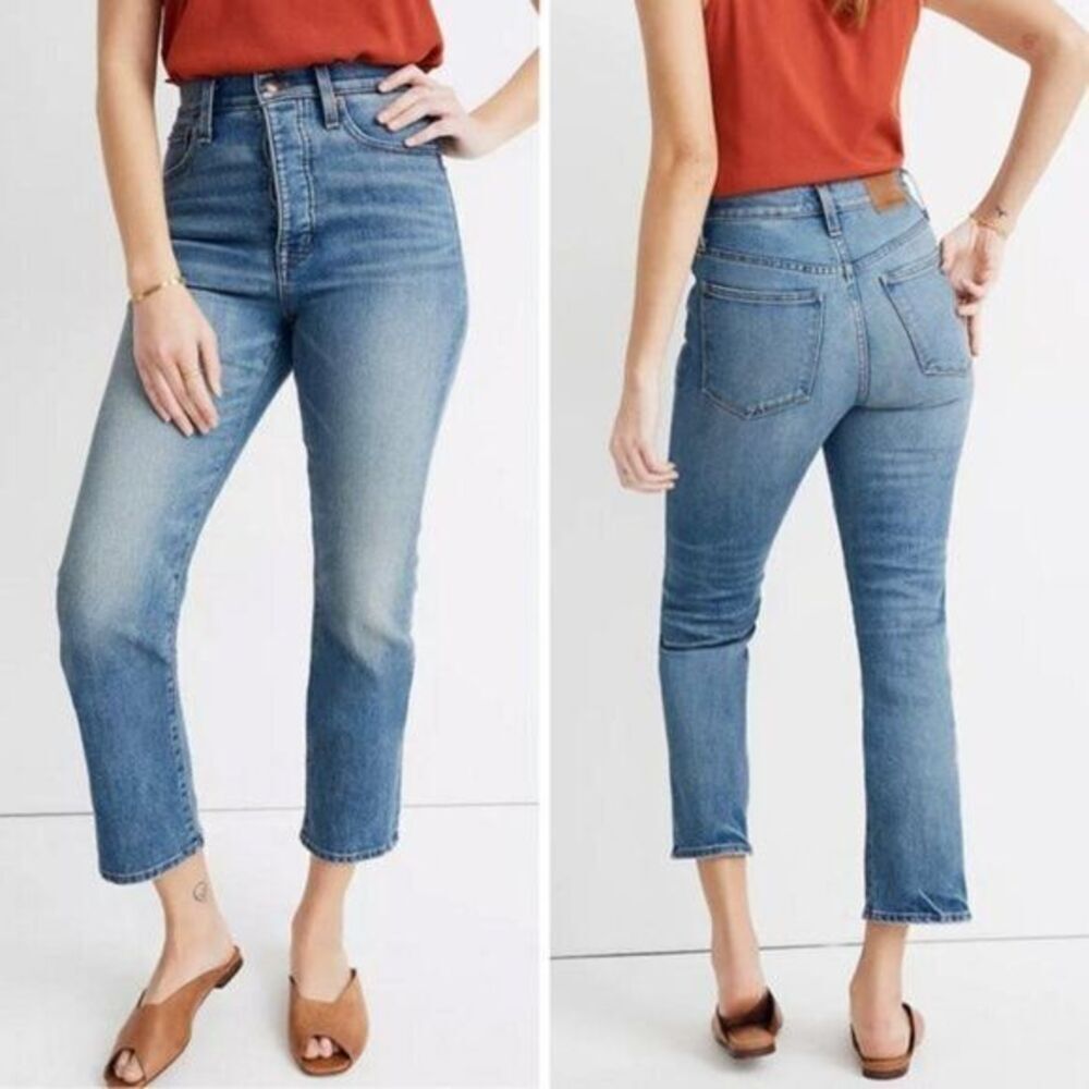 Madewell Rivet & Thread Cali Demi-Boot Jeans in Shetland Wash, ‎ made in USA, 25